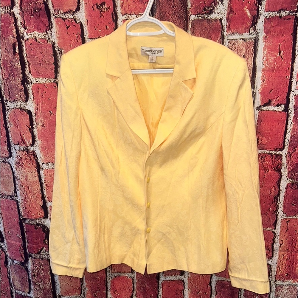 Vintage John Meyer Yellow Floral Jacket - Size 14